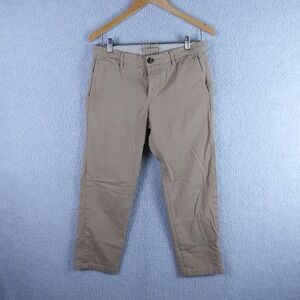 Proper Cloth Bleecker Khaki Cotton Stretch Twill Chino Pants Mens Tan 31x28